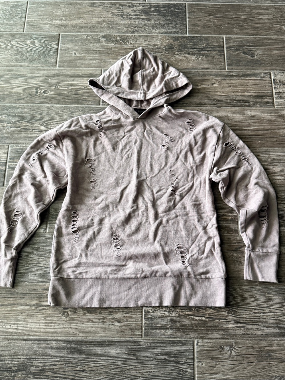 Topshop Distressed Ripped Torn Styled Pullover Hoodie